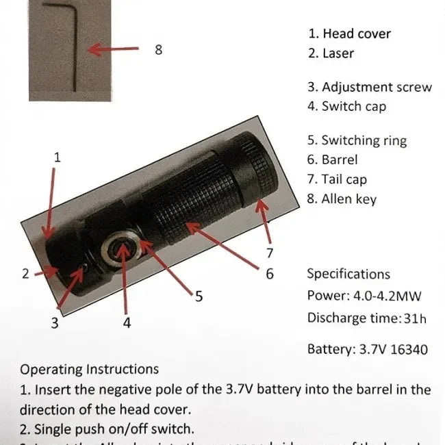CAA MCK Integrated Laser – Red or Green – view 4