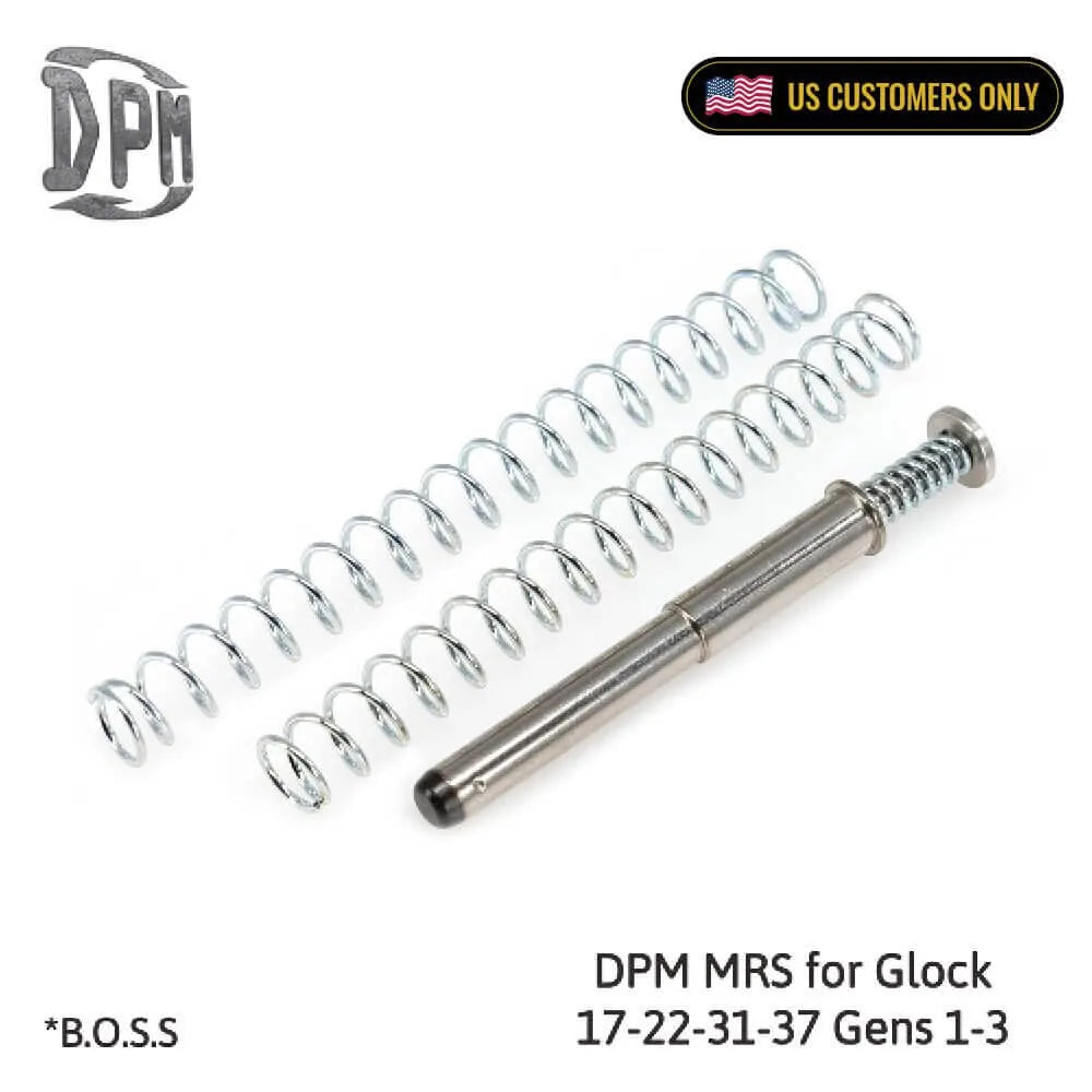 DPM recoil system parts for Glock 17 Gen 1–3