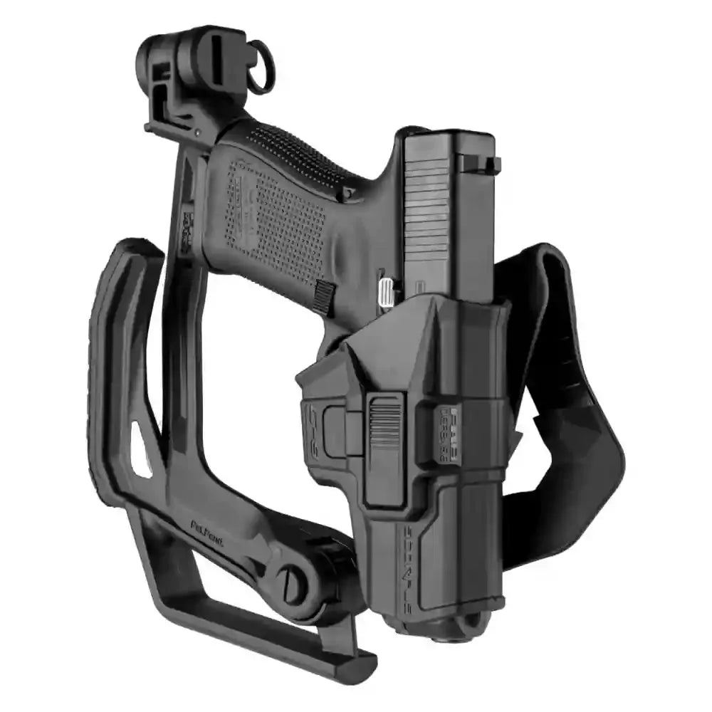 Cobra stock folded with Scorpus holster