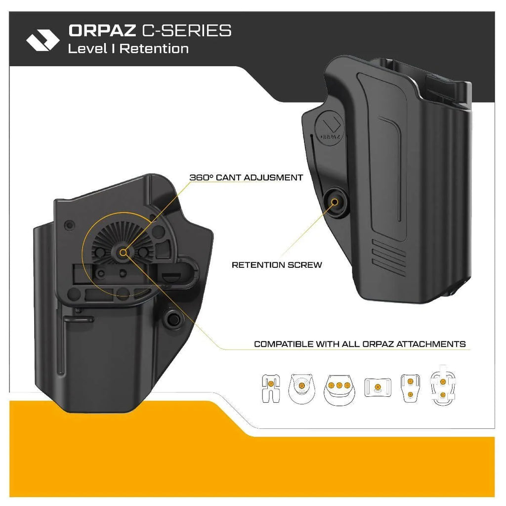 ORPAZ C-Series Level I holster for CZ P07, P09, P10, view 3