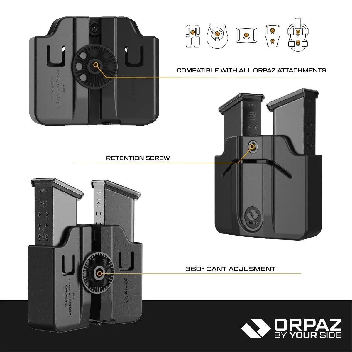 ORPAZ double polymer magazine pouch with paddle – view 5