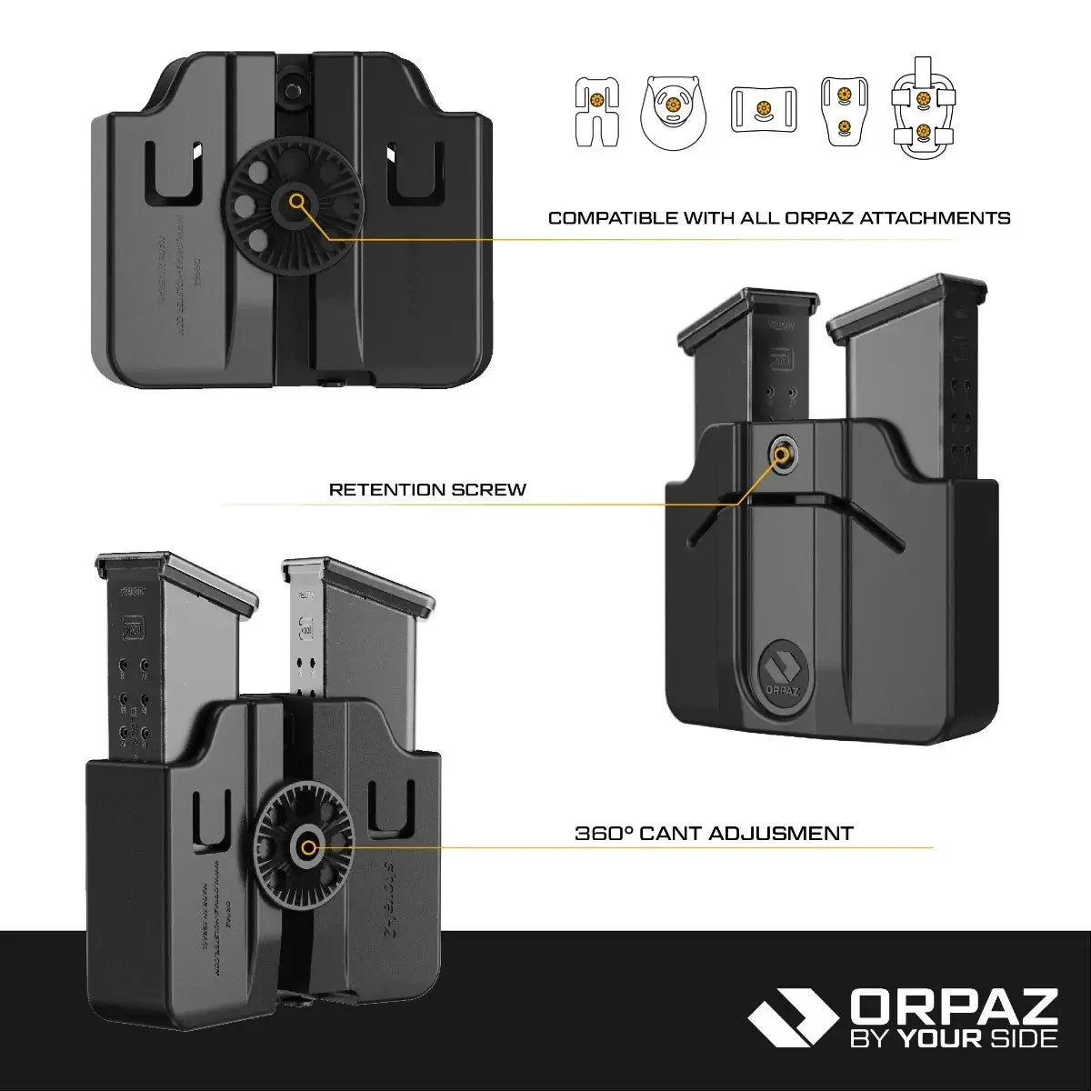 ORPAZ Double Steel Magazine Pouch with Paddle – view 6