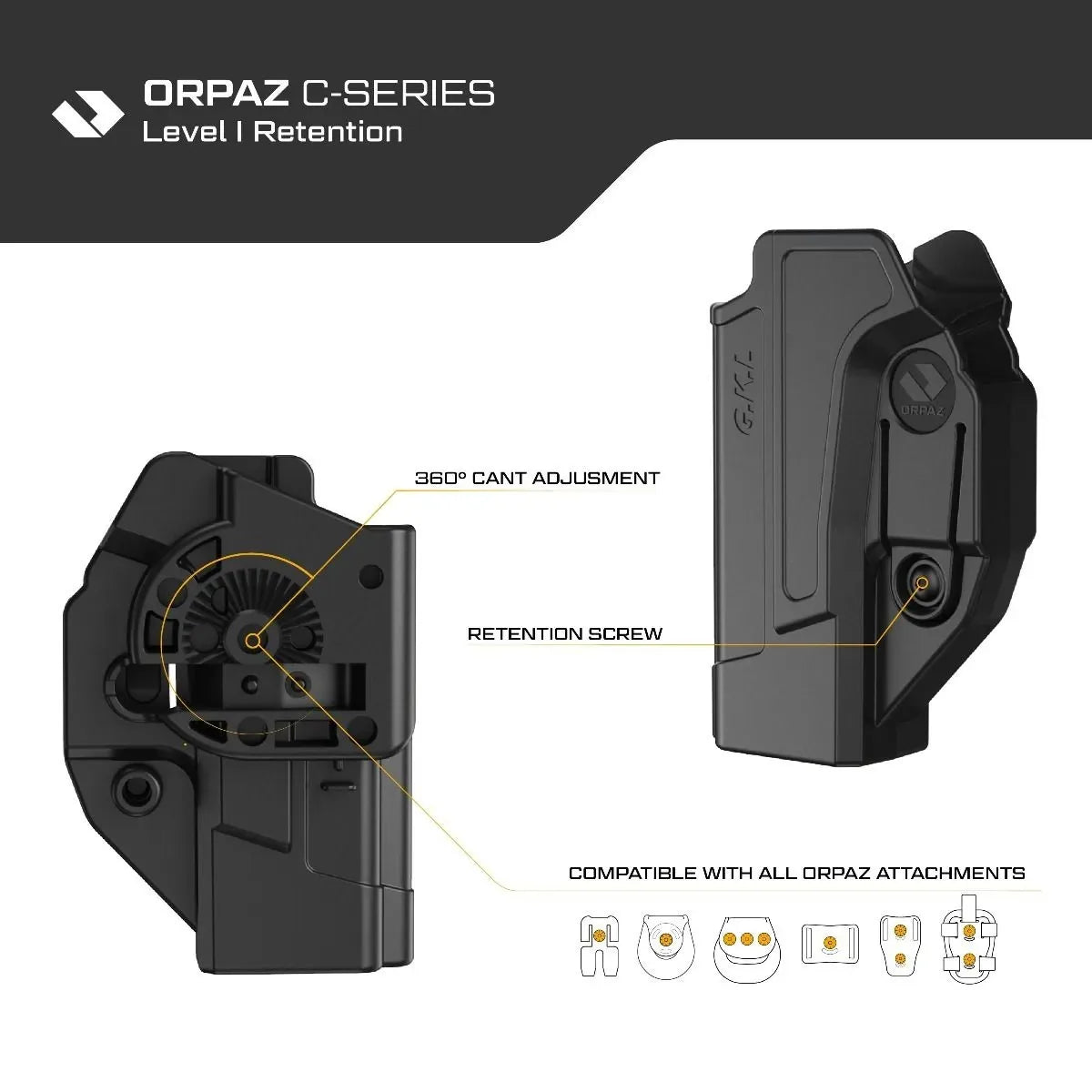 ORPAZ Level I OWB Paddle Holster for Glock – view 6
