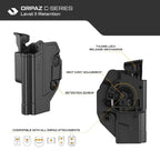 ORPAZ Level II OWB Paddle Holster for Glock – view 6