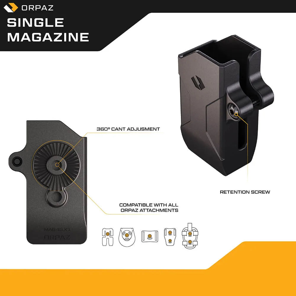 ORPAZ single mag pouch for 10mm and .45, view 5
