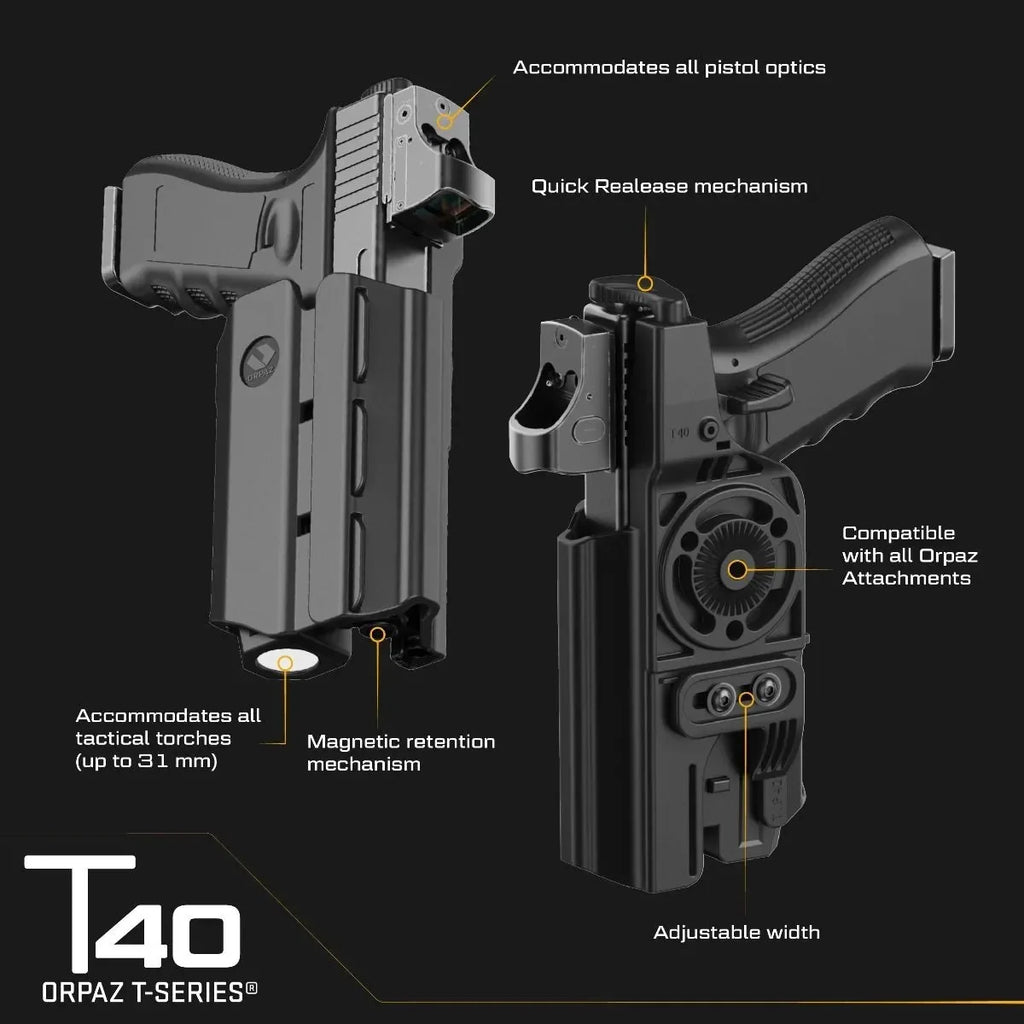 ORPAZ T40 Level II Light-Bearing Holster with Rotating Paddle – view 5
