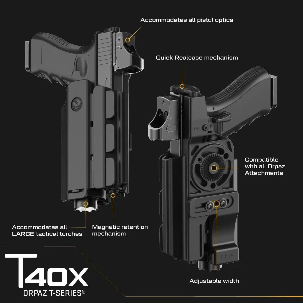 ORPAZ T40X Level II Holster for SureFire X400 / Streamlight TLR-2 – view 6