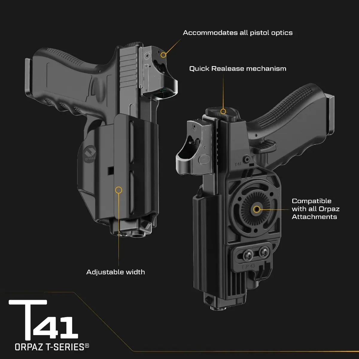 ORPAZ T41 holster with optic-equipped pistol