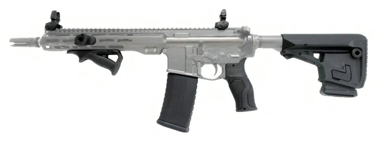 Where each kit part goes on your AR-15: stock, grip, pointing grip, hand stop, sights and magazine