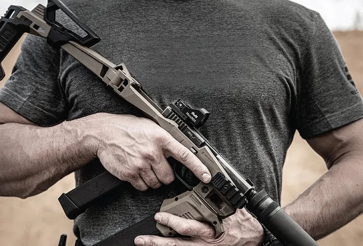 Recover Tactical 20/20N stabilizer on a suppressed Glock